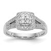 14k White Gold 1/2 carat Lab Grown Diamond VS/SI+ G+ Complete Cluster Engagement Ring