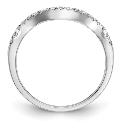 14k White Gold 1/5 carat Diamond Contoured Complete Wedding Band