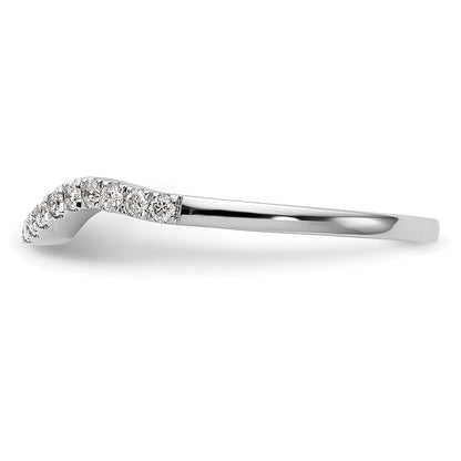 14k White Gold 1/5 carat Diamond Contoured Complete Wedding Band