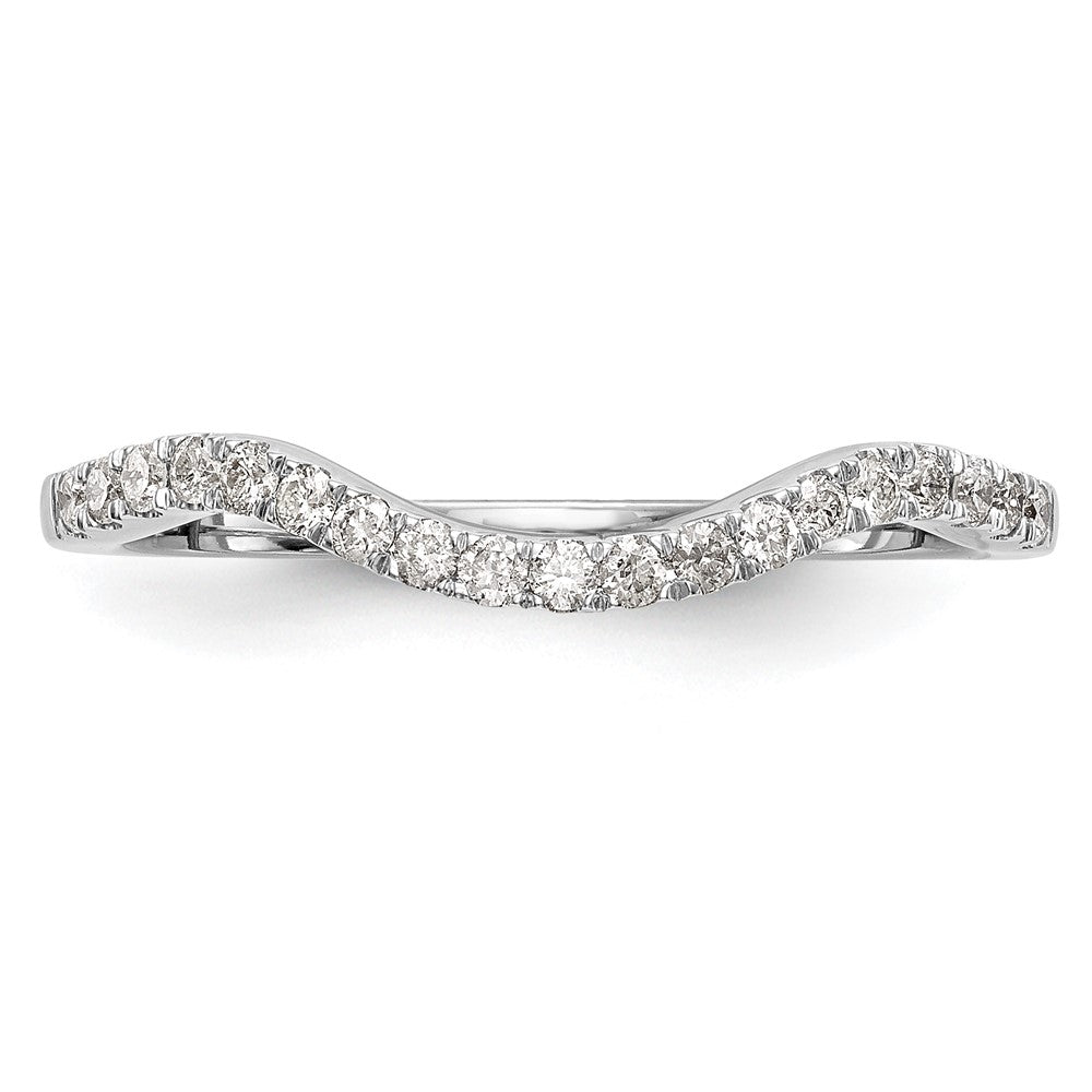 14k White Gold 1/5 carat Diamond Contoured Complete Wedding Band