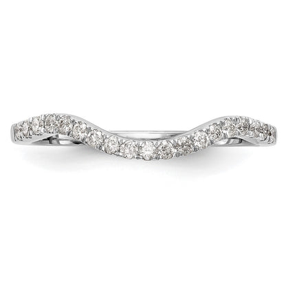 14k White Gold 1/5 carat Diamond Contoured Complete Wedding Band
