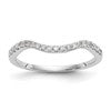 14k White Gold 1/5 carat Diamond Contoured Complete Wedding Band