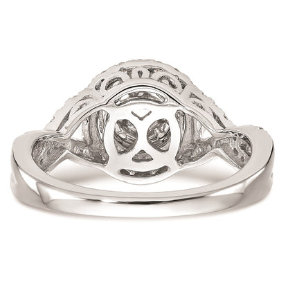 14k White Gold 3/4 carat Lab Grown Diamond VS/SI+ G+ Complete Cluster Engagement Ring