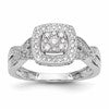 14k White Gold 3/8 carat Lab Grown Diamond VS/SI+ G+ Complete Cluster Engagement Ring