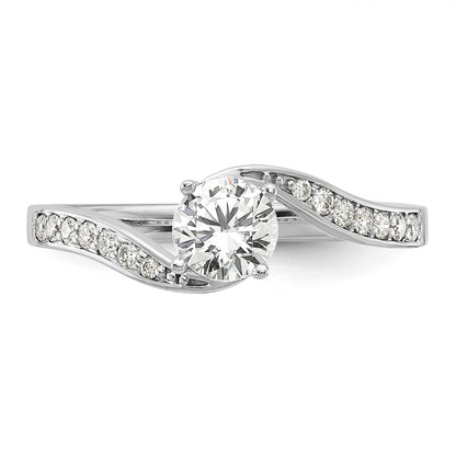 14k White Gold 5/8 carat Lab Grown Diamond VS/SI Complete By-Pass Engagement Ring