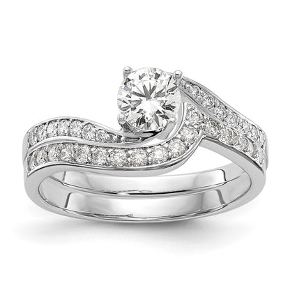 14k White Gold 5/8 carat Lab Grown Diamond VS/SI Complete By-Pass Engagement Ring