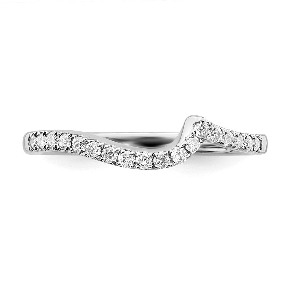 14k White Gold 1/5 carat Diamond Contoured Complete Wedding Band