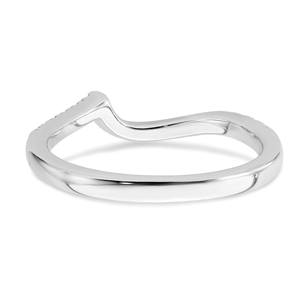 14k White Gold 1/5 carat Diamond Contoured Complete Wedding Band