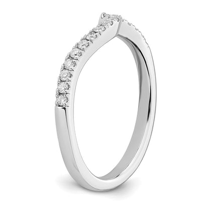 14k White Gold 1/5 carat Diamond Contoured Complete Wedding Band