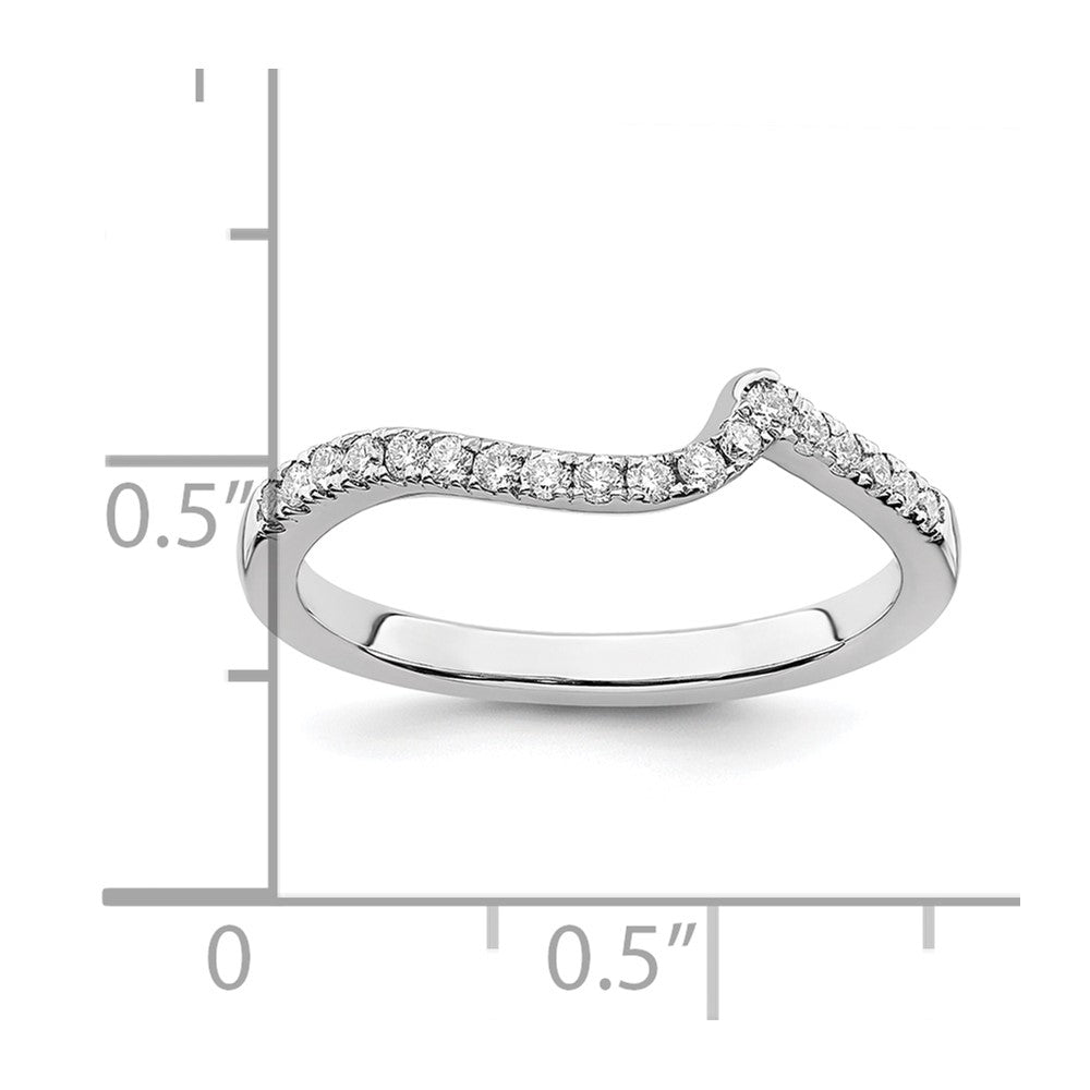 14k White Gold 1/5 carat Diamond Contoured Complete Wedding Band