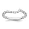 14k White Gold 1/5 carat Diamond Contoured Complete Wedding Band