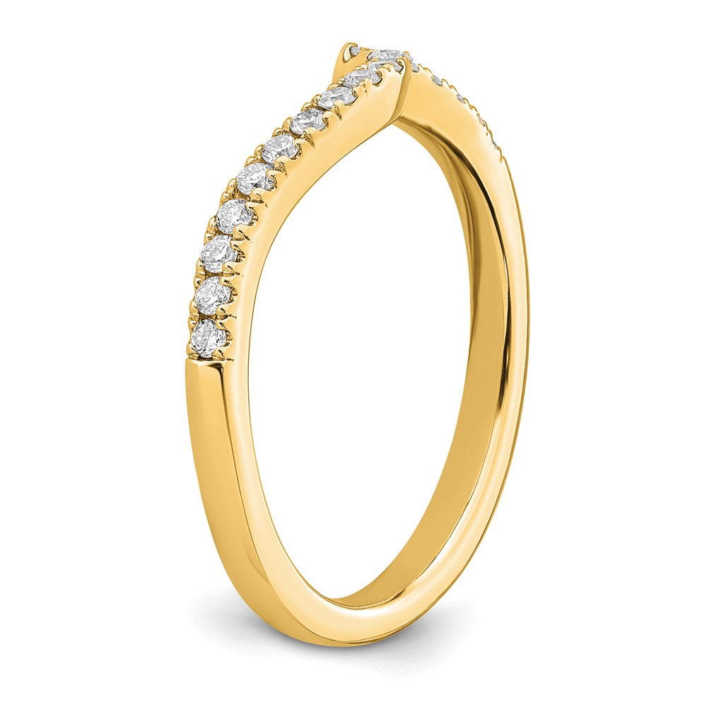 14k 1/5 carat Lab Grown Diamond VS/SI+ G+ Complete Contoured Wedding Band
