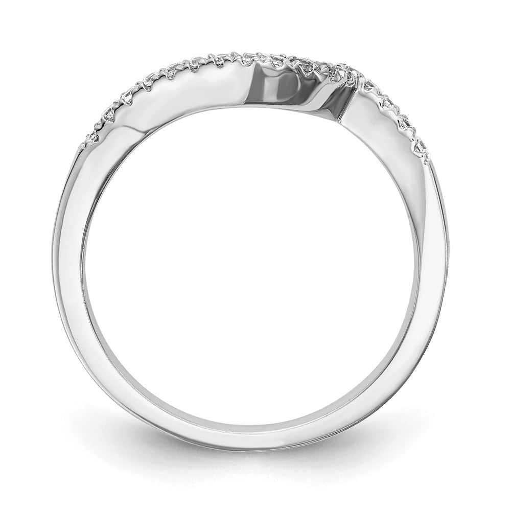 14k White Gold 1/5 carat Diamond Contoured Complete Wedding Band