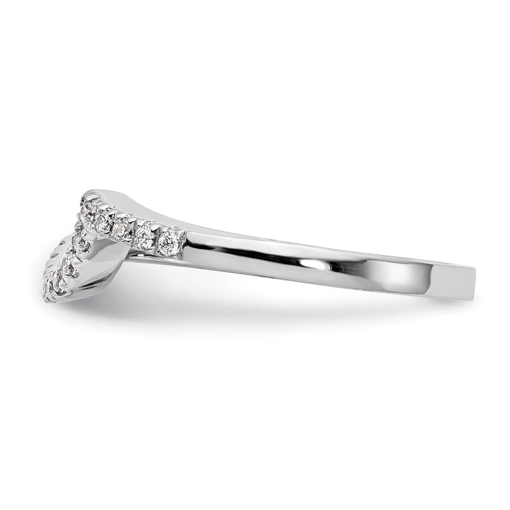 14k White Gold 1/5 carat Diamond Contoured Complete Wedding Band