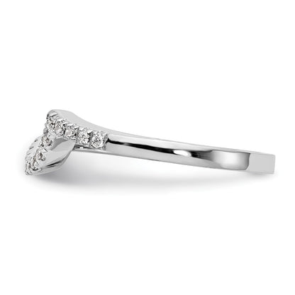 14k White Gold 1/5 carat Diamond Contoured Complete Wedding Band