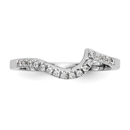 14k White Gold 1/5 carat Diamond Contoured Complete Wedding Band