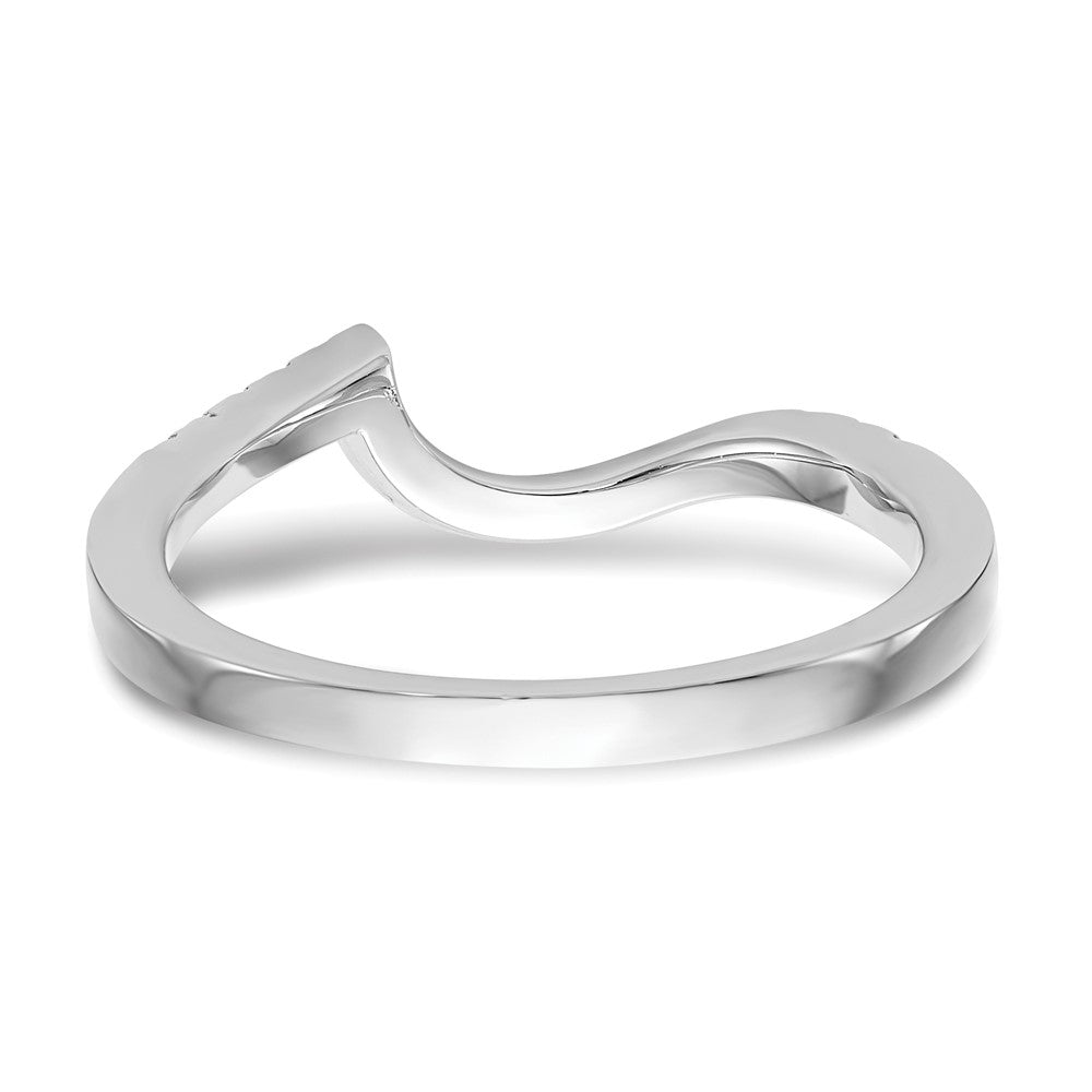14k White Gold 1/5 carat Diamond Contoured Complete Wedding Band