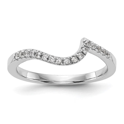 14k White Gold 1/5 carat Diamond Contoured Complete Wedding Band