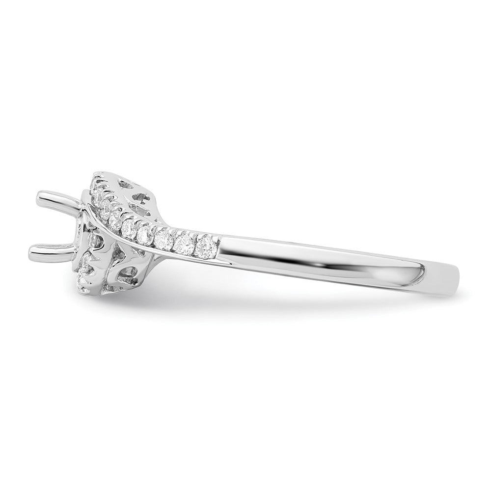 14k White Gold By-Pass (Holds 1/3 carat (4.5mm) Round Center) 1/4 carat Diamond Semi-mount Engagement Ring