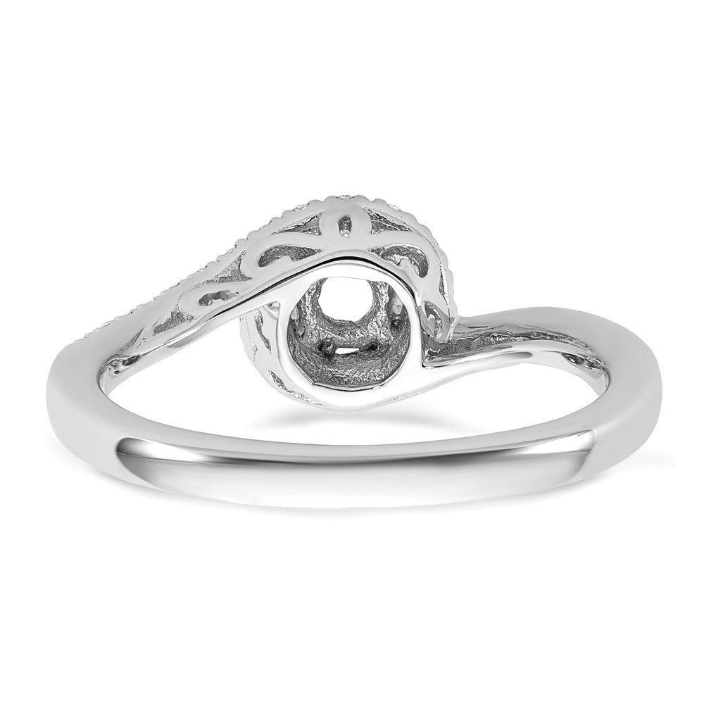 14k White Gold By-Pass (Holds 1/3 carat (4.5mm) Round Center) 1/4 carat Diamond Semi-mount Engagement Ring