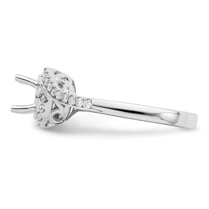 14k White Gold By-Pass (Holds 3/4 carat (5.8mm) Round Center) 1/3 carat Diamond Semi-mount Engagement Ring