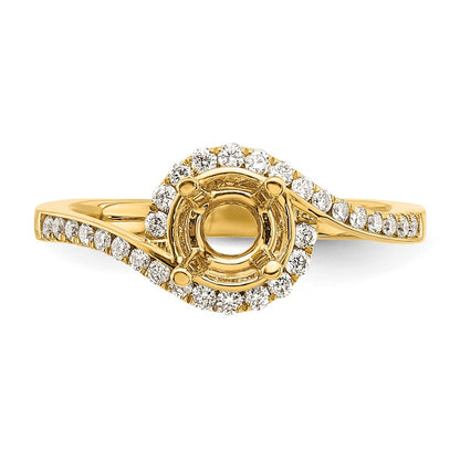 14k 1/3 carat Lab Grown Diamond VS/SI+ G+ 3/4 carat Round Center Semi Mount Engagement Ring