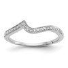 14k White Gold 1/10 carat Diamond Contoured Complete Wedding Band
