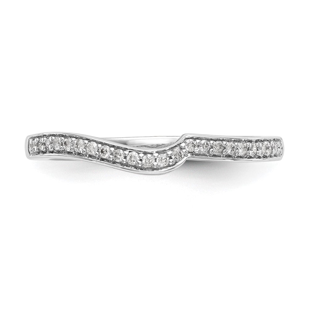 10K White Gold 1/10 carat Diamond Contoured Complete Wedding Band