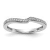 10K White Gold 1/10 carat Diamond Contoured Complete Wedding Band