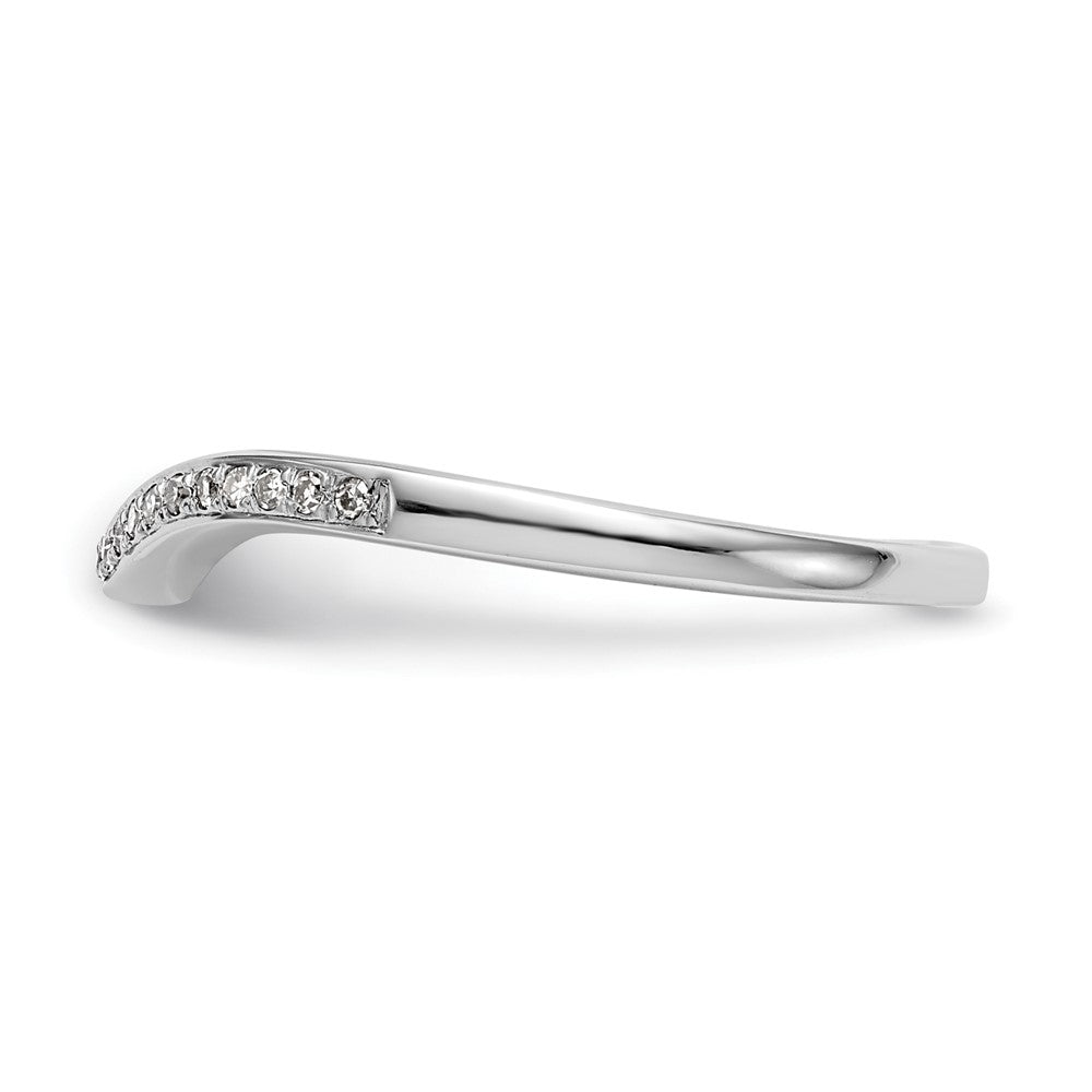 14k White Gold 1/20 carat Diamond Contoured Complete Wedding Band