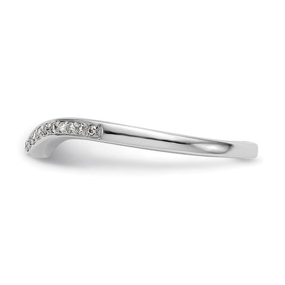14k White Gold 1/20 carat Diamond Contoured Complete Wedding Band