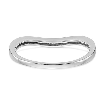 14k White Gold 1/20 carat Diamond Contoured Complete Wedding Band