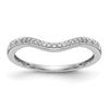 14k White Gold 1/20 carat Diamond Contoured Complete Wedding Band