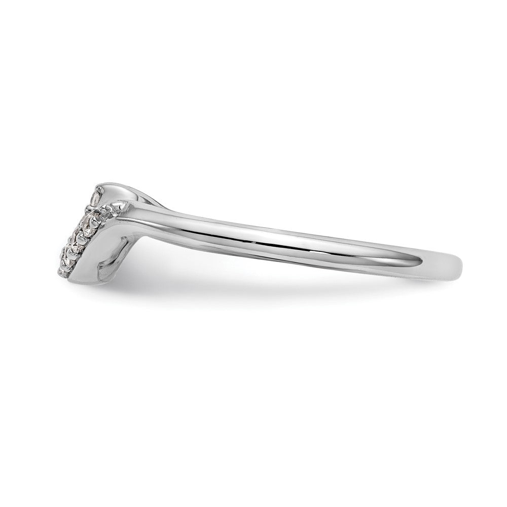 14K White Gold 1/10 carat Diamond Contoured Complete Wedding Band