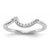 14K White Gold 1/10 carat Diamond Contoured Complete Wedding Band