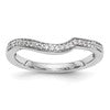 14K White Gold 1/8 carat Diamond Contoured Complete Wedding Band
