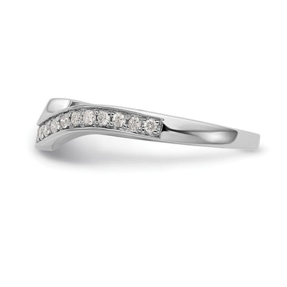 14k White Gold 1/5 carat Diamond Contoured Complete Wedding Band