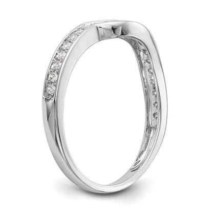 14k White Gold 1/5 carat Diamond Contoured Complete Wedding Band