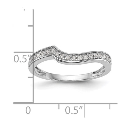 14k White Gold 1/5 carat Diamond Contoured Complete Wedding Band