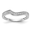 14k White Gold 1/5 carat Diamond Contoured Complete Wedding Band
