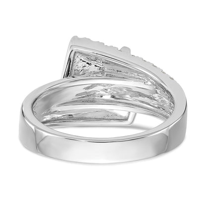 14k White Gold 1/2 carat Lab Grown Diamond VS/SI+ G+ Semi-Mount Pet Set Engagement Ring