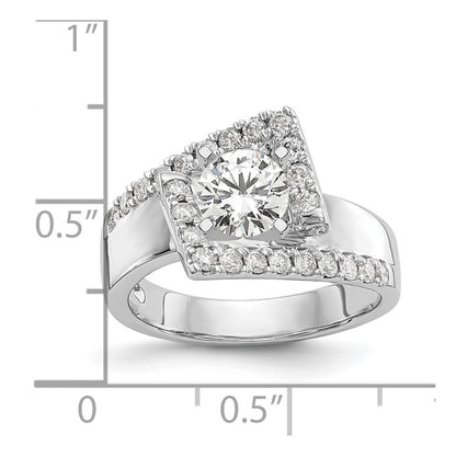 14k White Gold 1/2 carat Lab Grown Diamond VS/SI+ G+ Semi-Mount Pet Set Engagement Ring