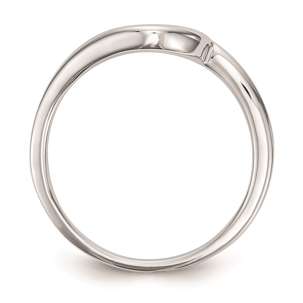 14k White Gold Polished Contoured Wedding Band