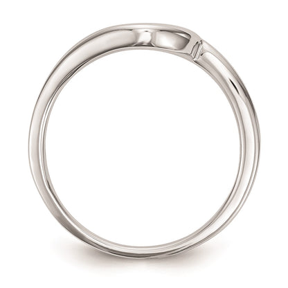 14k White Gold Polished Contoured Wedding Band