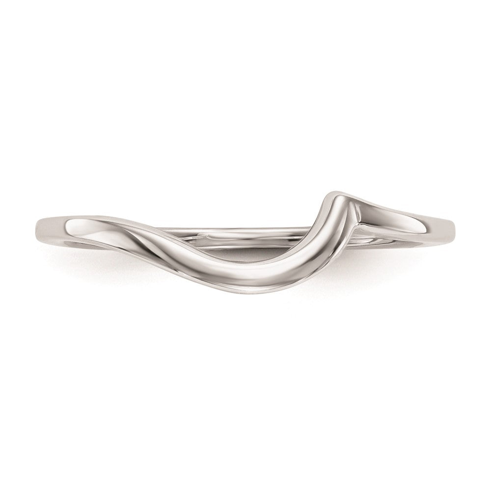 14k White Gold Polished Contoured Wedding Band