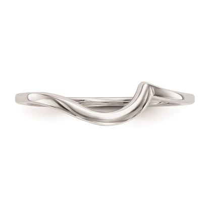 14k White Gold Polished Contoured Wedding Band