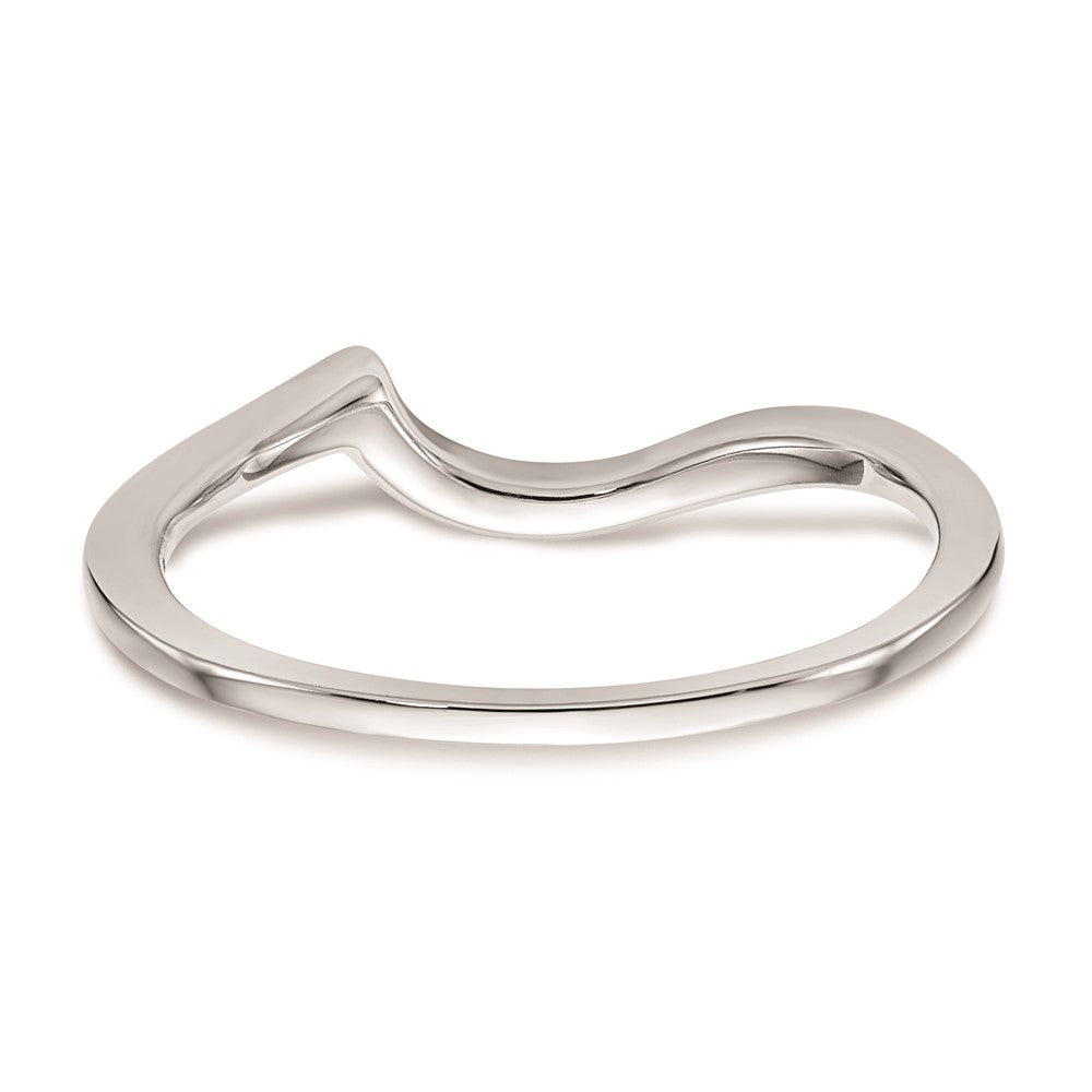 14k White Gold Polished Contoured Wedding Band