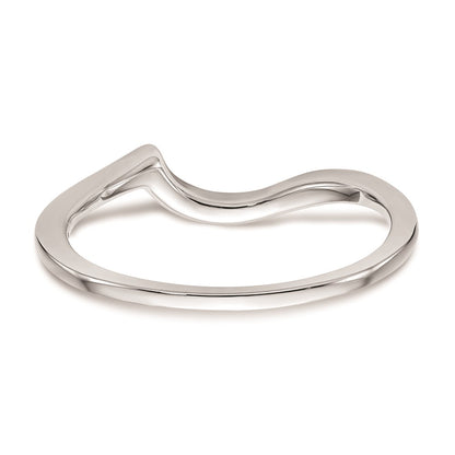 14k White Gold Polished Contoured Wedding Band