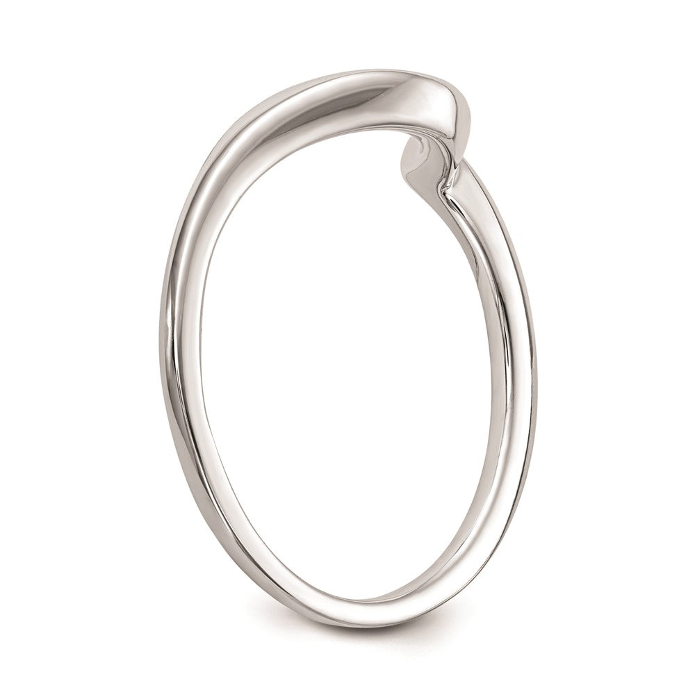 14k White Gold Polished Contoured Wedding Band