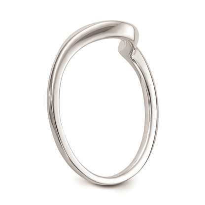 14k White Gold Polished Contoured Wedding Band